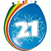 Folat 24x stuks Ballonnen versiering 21 jaar - Ballonnen