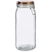 Vivalto Glazen luxe keuken voorraadpot/voorraadbus met klepdeksel koper 2100 ml - Voorraadpot