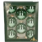 Merkloos Krebs Kerstballen - jade groen - 8ST - glas - 7 cm - glans - Kerstbal