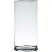 Hakbijl Glass Glazen bloemen cilinder vaas/vazen 25 x 12 cm transparant - Vazen