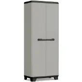 Keter Planet Hoge Kast - Opbergkast - 3 planken - 68x39x173cm - Grijs/Zwart - Recycled Kunststof