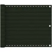 vidaXL Balkonscherm 75x400 cm HDPE donkergroen