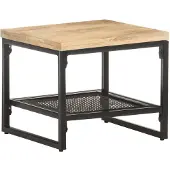 vidaXL Bijzettafel 40x40x35 cm massief mangohout