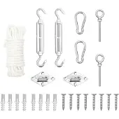 vidaXL 9-delig accessoire set voor zonneschermen, roestvrij staal