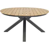 Lesli Living Arezzo Tafel - Doorsnede 150cm - Hoogte 74cm - Aluminium frame anthracite - Polywood teaklook