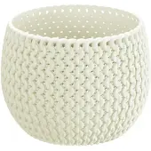 Prosperplast Plantenpot/bloempot kunststof dia 14.5 cm en hoogte 11 cm creme wit - Plantenpotten