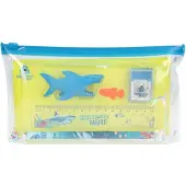 Depesche schrijfset Underwater 15 cm transparant/blauw 6-delig