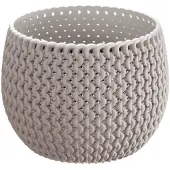 Prosperplast Plantenpot/bloempot kunststof dia 14.5 cm en hoogte 11 cm beige/taupe - Plantenpotten