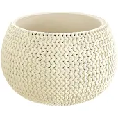 Prosperplast Plantenpot/bloempot Splofy - creme wit - kunststof - D29 x H20 cm - binnen/buiten pot - Plantenpotten