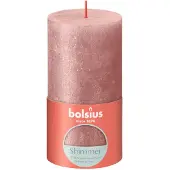 Bolsius Stompkaars Rustiek Shimmer Roze 60 Uur D 6,8 H 13 Cm
