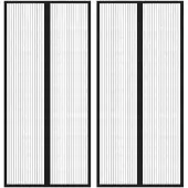 vidaXL Insectendeurgordijnen 2 st magnetisch 210x90 cm zwart