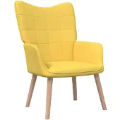 vidaXL Relaxstoel stof mosterdgeel