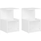 vidaXL Nachtkastjes 2 st 35x35x55 cm bewerkt hout wit