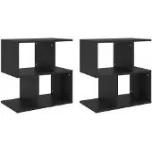 vidaXL Nachtkastjes 2 st 50x30x51,5 cm bewerkt hout zwart