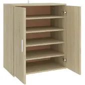vidaXL Schoenenkast 60x35x70 cm bewerkt hout sonoma eikenkleurig