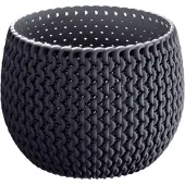 Prosperplast Plantenpot/bloempot kunststof dia 14.5 cm en hoogte 11 cm antraciet grijs - Plantenpotten