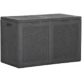 vidaXL Tuinbox 180 L PP rattan zwart