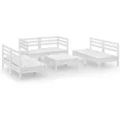 vidaXL 7-delige Loungeset massief grenenhout wit
