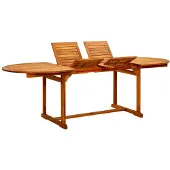vidaXL Tuintafel (160-240)x100x75 cm massief acaciahout
