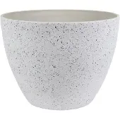 Ter Steege Bloempot/plantenpot van gerecycled kunststof wit D22 en H17 cm - Plantenpotten