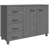 vidaXL Dressoir HAMAR 113x40x80 cm massief grenenhout donkergrijs