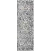 vidaXL Buitenkleed, plat geweven, 80x250 cm, blauw patroon
