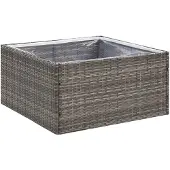 vidaXL Plantenbak 80x80x40 cm poly rattan grijs