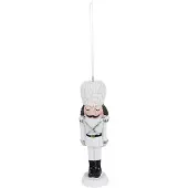 Clayre & Eef Kersthanger Notenkraker 13 cm Wit Kunststof Kerstbal Wit Kerstbal
