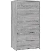 vidaXL Dressoir met 6 lades 50x34x96 cm bewerkt hout grijs sonoma