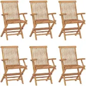 vidaXL Tuinstoelen 6 st inklapbaar massief teakhout