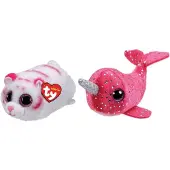 TY - Knuffel - Teeny Ty's - Tabor Tiger & Nelly Narhwal