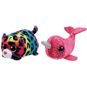 TY - Knuffel - Teeny Ty's - Jelly Leopard & Nelly Narwhal
