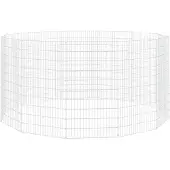 vidaXL Vrije uitloopverblijf voor dieren 12 panelen 54x100 cm gegalvaniseerd ijzer