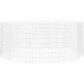 vidaXL Dierenverblijf 12 panelen 54x80 cm gegalvaniseerd ijzer