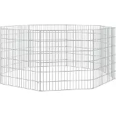 vidaXL Dierenverblijf 8 panelen 54x60 cm gegalvaniseerd ijzer