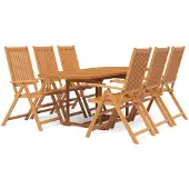 vidaXL 7-delige Tuinset massief acaciahout 160-240 cm