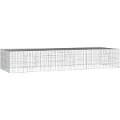 vidaXL Konijnenkooi met 3 panelen 325x109x54 cm gegalvaniseerd ijzer