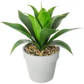 Atmosphera Kunstplant - Aloe Vera - in pot van cement - 34 cm - Kunstplanten