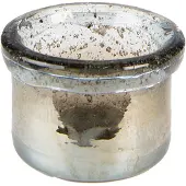 Clayre & Eef Theelichthouder Ø 9x6 cm Groen Glas Waxinelichthouder Groen Waxinelichthouder