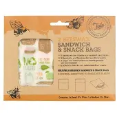 Tala - Sandwich & Snack Zakjes - Set van 2 - Zero Waste - Herbruikbaar - Bijenwas