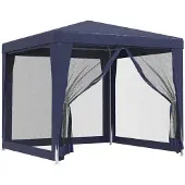 vidaXL Partytent met 4 gaaswanden, blauw, 2,5 x 2,5 m, HDPE