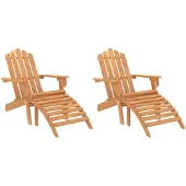 vidaXL Tuinstoelen Adirondack 2 st met voetensteunen acaciahout