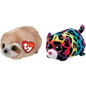 TY - Knuffel - Teeny Ty's - Dangler Sloth & Jelly Leopard