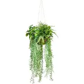Kopu kunstplant bol met diverse hangplanten 80 cm -