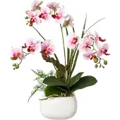 Kopu kunstbloem orchidee 46 cm lila bloempot vierkant phalaenopsis