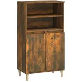 vidaXL Hoge kast 60x36x110 cm bewerkt hout gerookt eikenkleurig