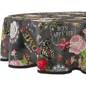Wicotex Tafelzeil rond blockies grijs 160cm | Wicotex