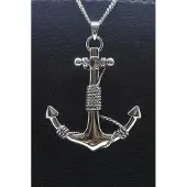 MOOYE ® - Collectie Zilveren Anker met kabel XL ketting hanger