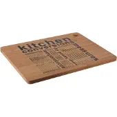 Excellent houseware Rechthoekige bamboe houten snijplank met print 40 x 30 cm - Snijplanken