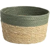 Gusta Jute opbergmand ø25x15cm groen